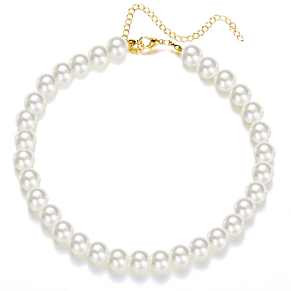 Rund Imitert Perle Choker Halskje Bryllup Perle Halskje for