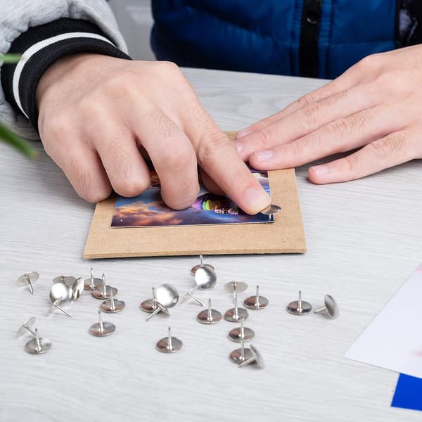 Tumspikar, Platta Push Pins, Silver Tumspikar, 45-pack