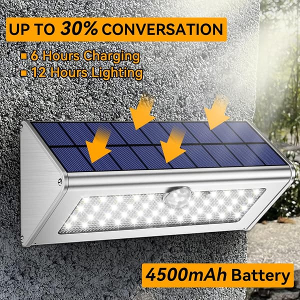 Udendørs Solcellelys IP65 Vandtæt 4500mAh Trådløs Solcellelygte