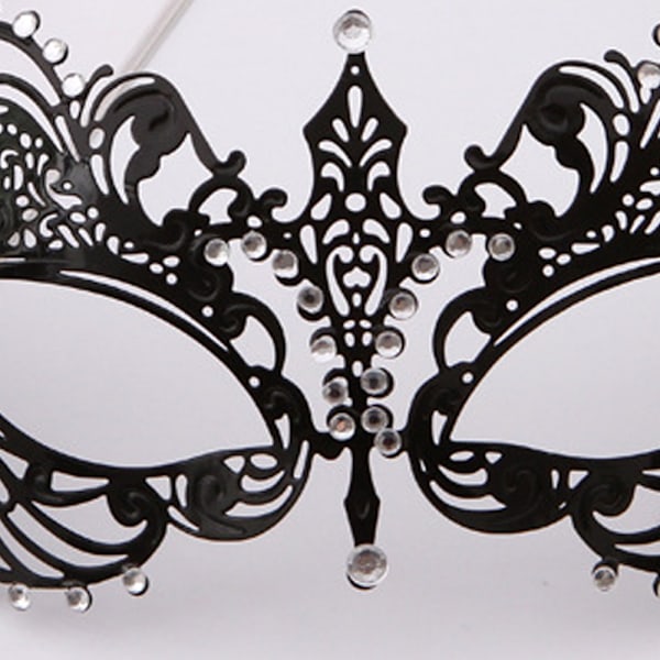 Halloween-maske i smijern, metall, hullet diamantmaske Ba