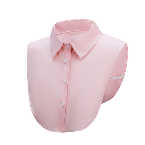 2 stycken rosa löstagbara falska kragar för kvinnor, halva skjortor