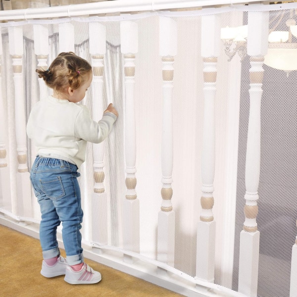 （Hvid）Gelænderbeskytter til Baby - 3 meter x 1 meter, Børnesikkerhedsnet, St