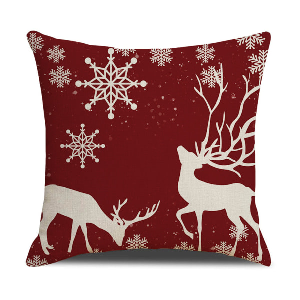 4 st Elk Snögubbe Jul Kuddfodral Jul Kuddeöverdrag 45x