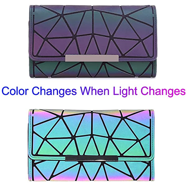 Geometrisk Lång Plånbok Mode Luminous Trifold Galler Vägg