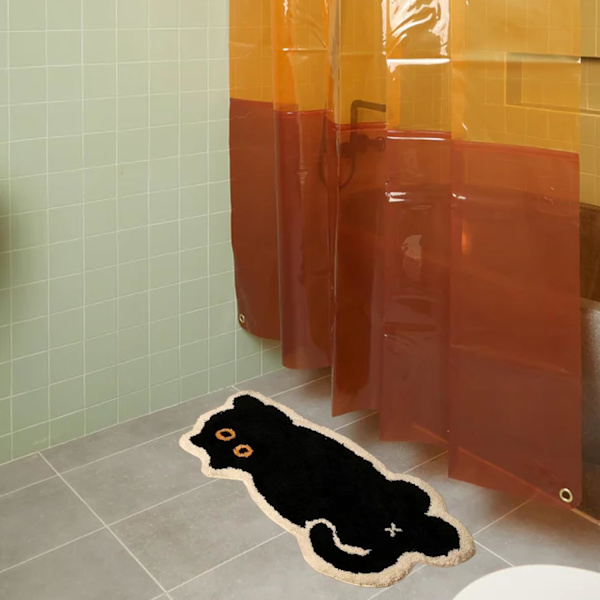 Sød Sort Kat Bademåtte til Badekar, Badeværelse, Soveværelse, Kollegieværelse, Dørmatte, Kawaii Børn Kvinder Bademåtter, Skridsikker, Badeværelses Dekoration