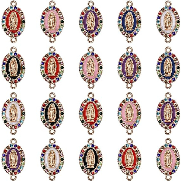 36 stykker 6-farvet legering emalje indlagt rhinestones Vores kvinders