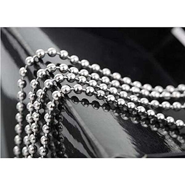 33 Feet Stainless Steel Ball Chains Necklace with 20pcs Connector