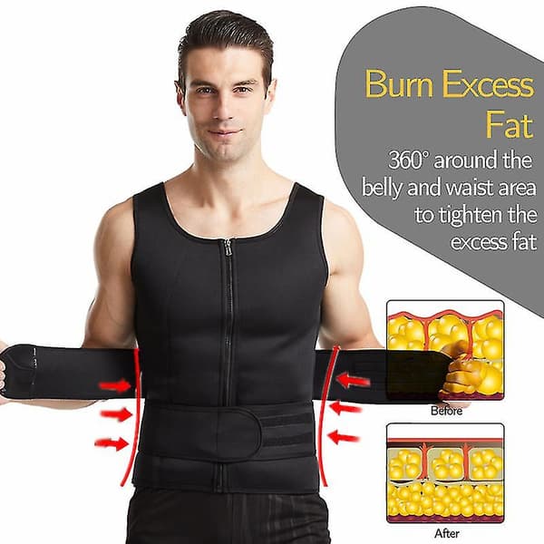 Dww-1-pack Dubbelbältesväst Shapewear för män, Förstärkt Svett DXGHC