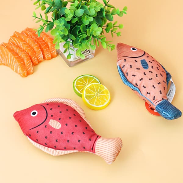 3 stykker katteleker, kattemynte, sjømat, fisk, selvgratulerende