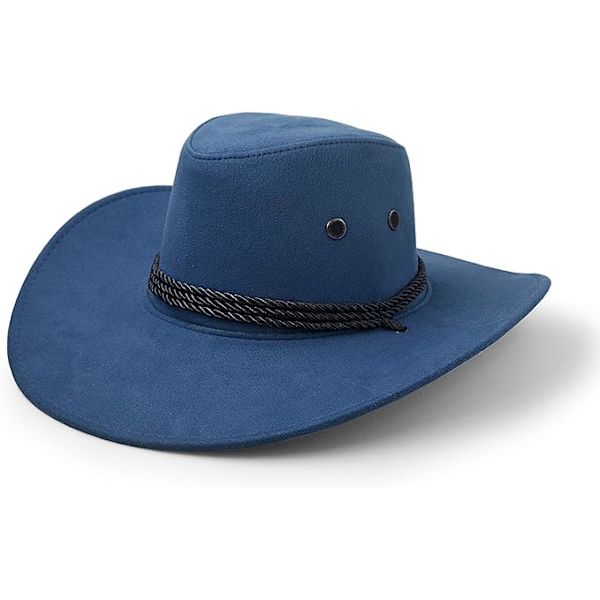 Cowboyhatt, Filt Faux Läder Solhatt, Mocka Resekeps, Western