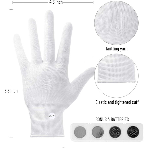 LED-hansker med skjelettskinnende lys for gutter, jenter og barn