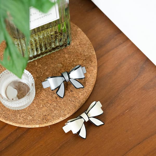 (Sløyfe) Elegante hårklipp Resin Hårspenner Glitrende Svart & Hvit