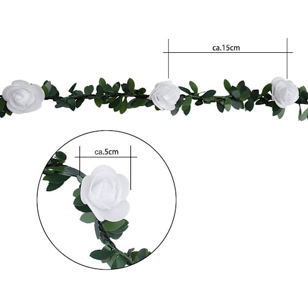 40 LED 6 meter rosenträdstränglampa, varmvit, batteridriven