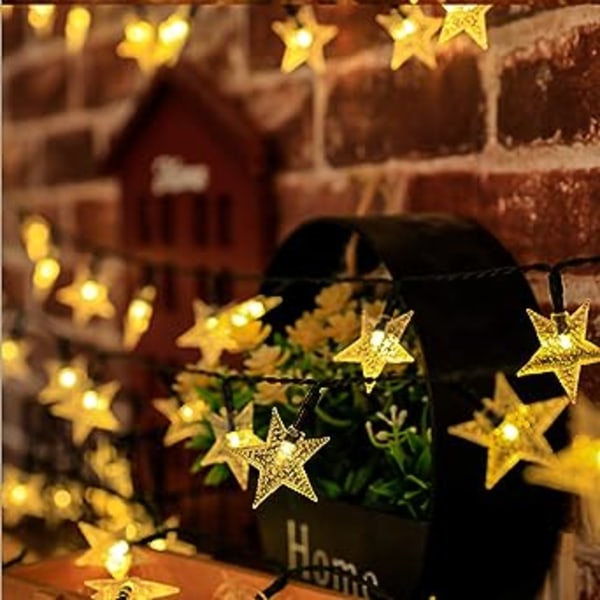 Solar Fairy Lights för uteplats utomhusdekoration jul Pentagr