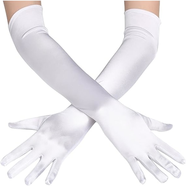 Kvinnors Aftonhandske Lång Satinhandske Satin Bröllopshandske Dre
