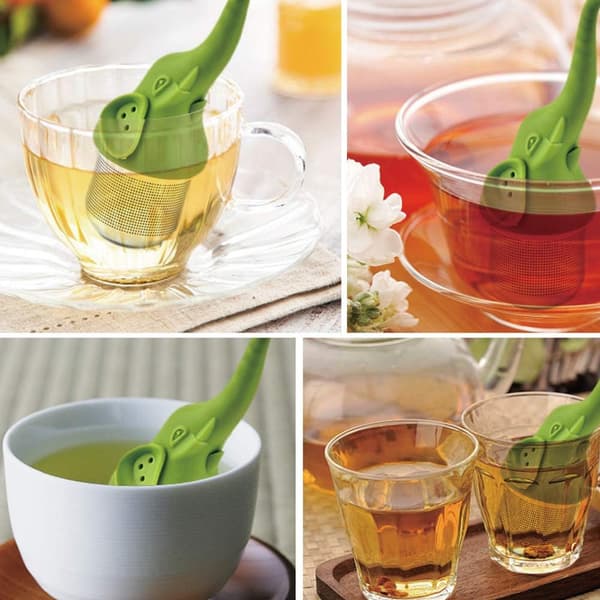 3 Pak Løse Blade Te-Infuser, Silikon Dyr Elefant, Rustfrit