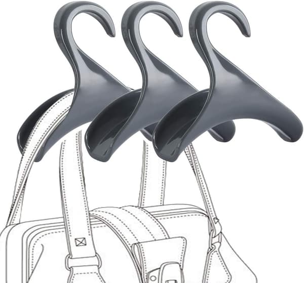 （Svart）Handväska Förvaring - Set med 4 Handväska Krokar - Plast Handväska