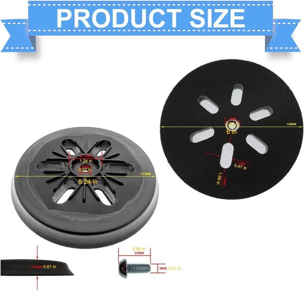 150mm Slibeskive-Bærende Pad Kompatibel med Bosch GEX 150, GEX