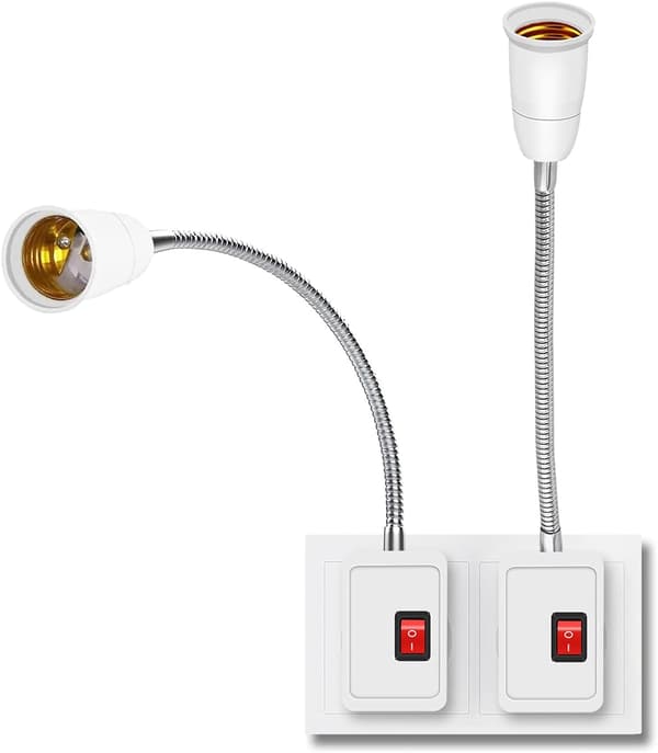 E27 LED Pæreholder, Konverter Lampehholder med Afbryder, E27 S