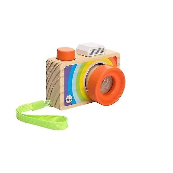 Wooden Rainbow Baby Toys Kamerahänge Leksaker Barn Presenter Nu