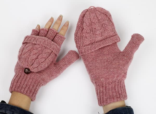 3 par Dame Fingerløse Vanter - Vintervarme Vanter