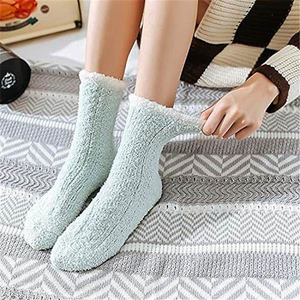 7 Par Fuzzy Varma Varmastrumpor Kvinnor Super Mjuka Mikrofiber C