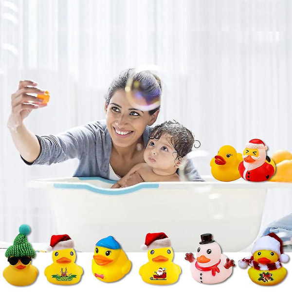 Christmas Rubber Duck Blind Box Ankomstkalender Jul Vi DXGHC