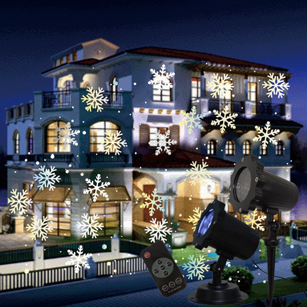 Nye LED Snøstorm Snø Utendørs plen projeksjonslys Jul