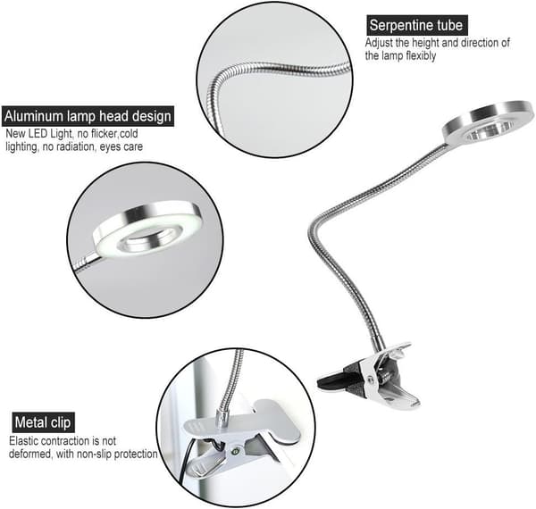 LED skrivebordslampe til læsning, tatovering og makeup