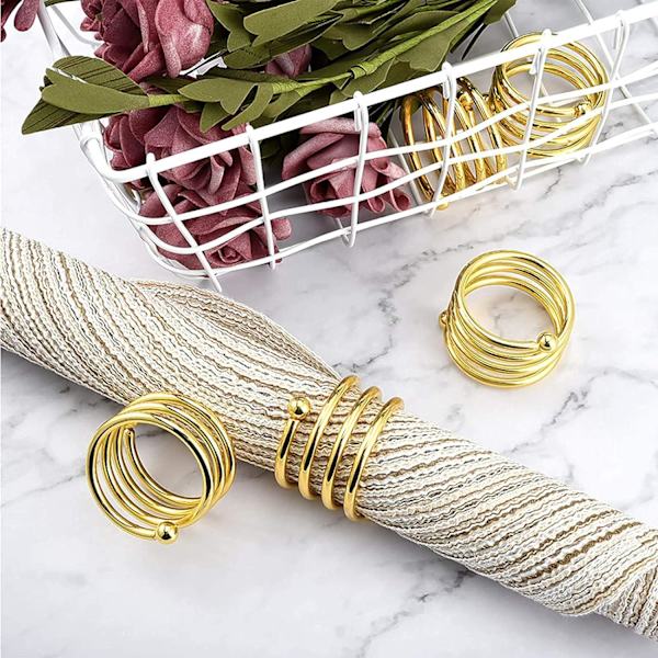 8 stk. Servietringe, Metal Servietring, Spiralform, Serviet