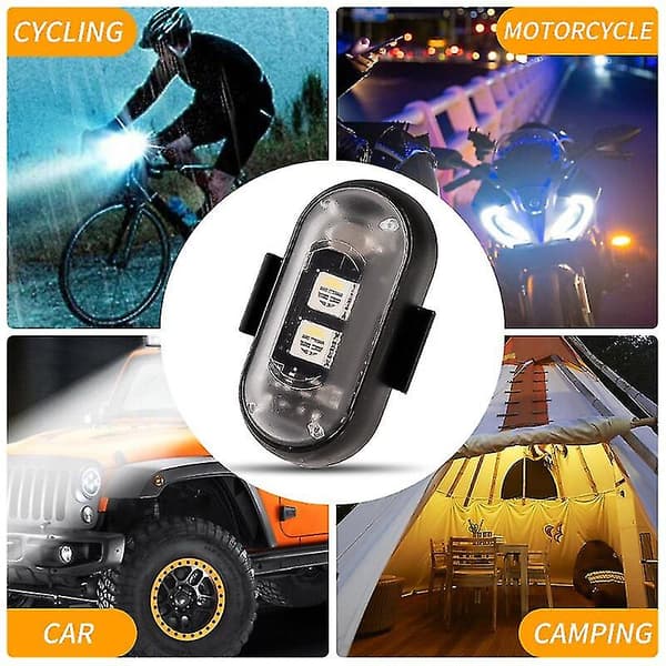 Motorcykel LED Advarselslys 7 Farverige Sikkerhedsindikatorlys S