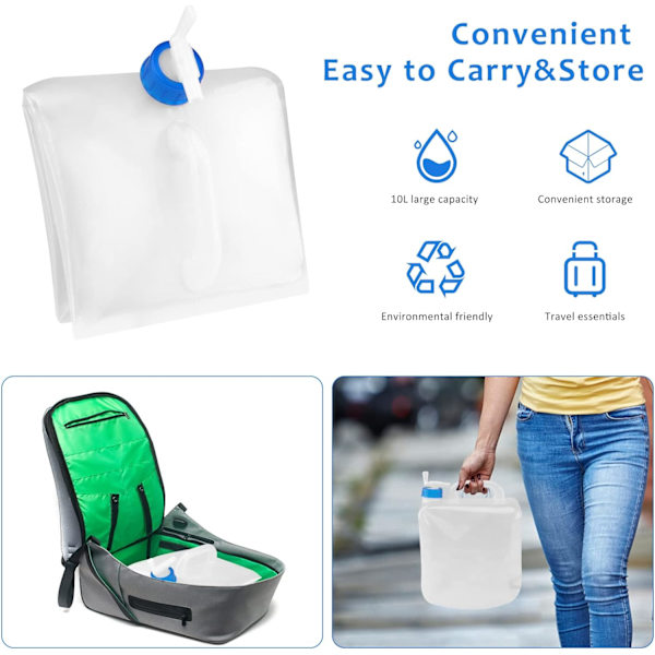 Foldbar Vanddunk Collapsible Vandtank med Hane Stor C