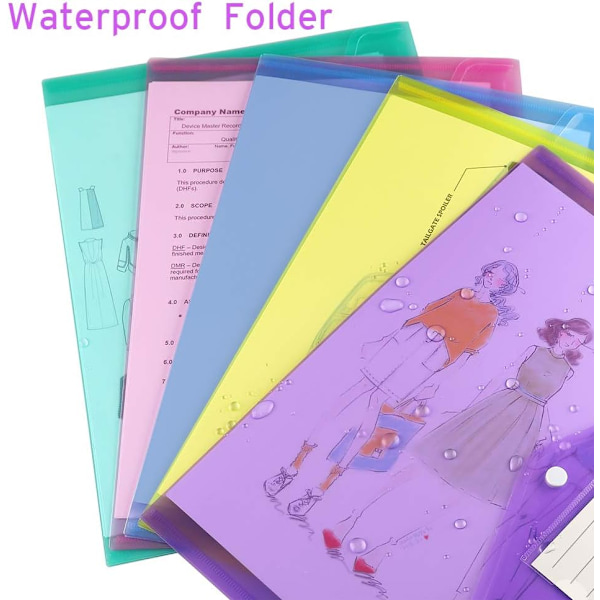 10-pack Plastpåsar, Poly-kuvert, Transparenta Dokumentmappor