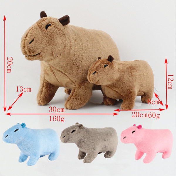 Capybara Plysdyr, 36cm Simuleret Capybara Plyslegetøj, Sød Capyb
