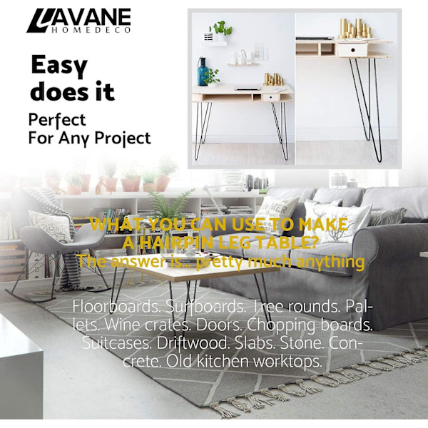 4st hårnålsbordsben modern stil, DIY-metallmöbler avgift DXGHC