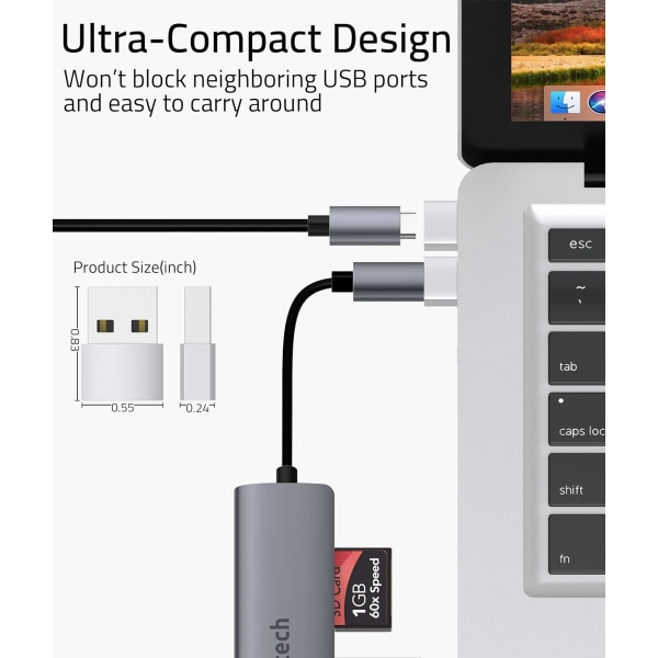 USB A till USB C-adapter Silver