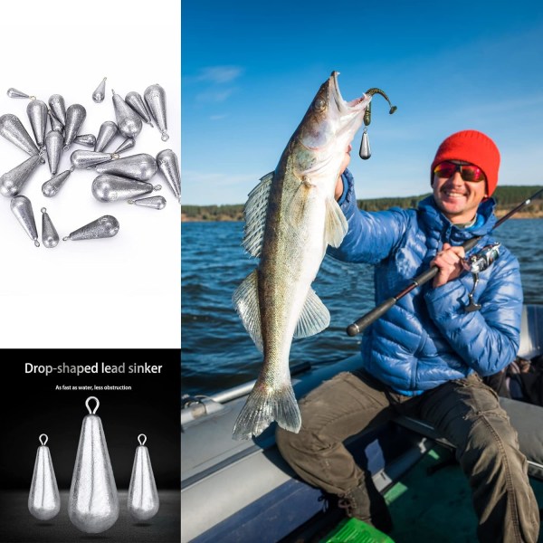 Fiskesinker i dråpeform - Fiskevekter
