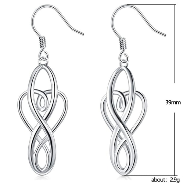 925 Sterling Silver Earrings, Celtic Knot Good Luck Earrings Vint