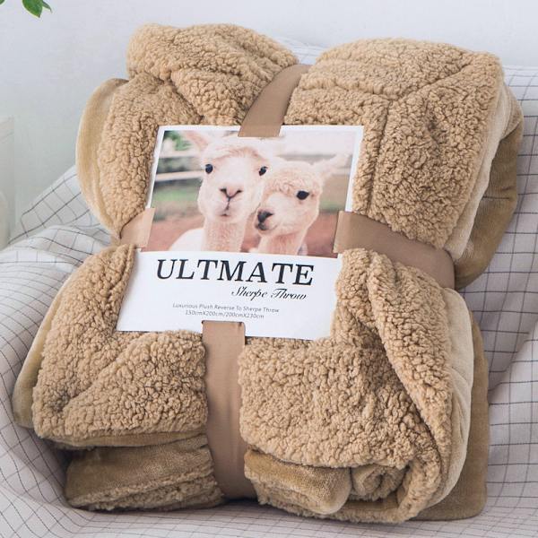 Pieni Peitto Quilt Lammasfleece Peitto Kaksinkertainen Paksuuntuminen Lämmin Wi