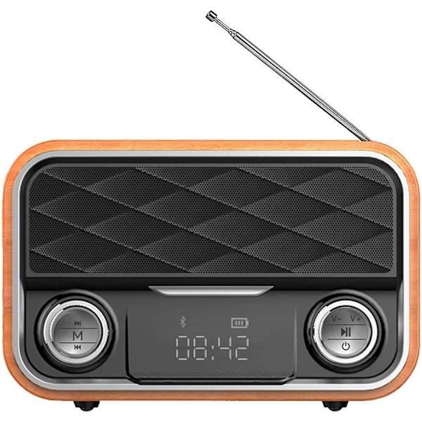 Bluetooth Retro Radio med AUX/FM, Backup Radio med Antenne, Cle