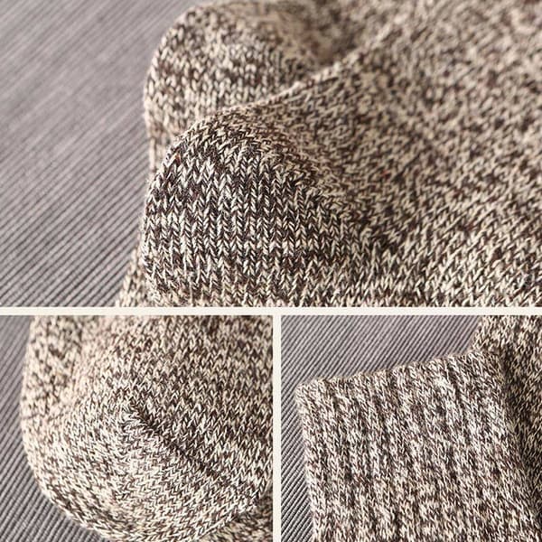 5 par tjocka ullsockor för män i enfärgad bomull