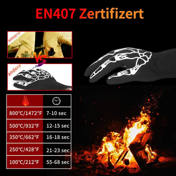 BBQ Handsker, Skridsikre Silikon Ovn Handsker op til 800°C til BBQ