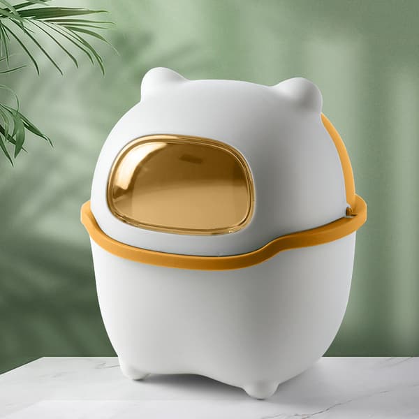 Cartoon bordskräppa mini flip bin med lock bänkskiva avfall