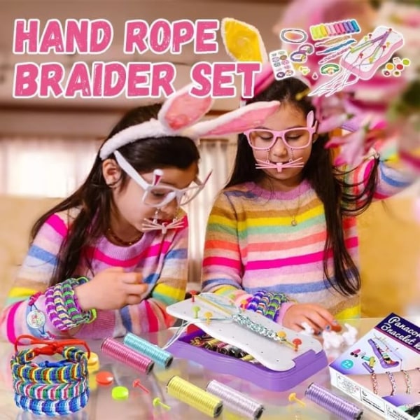 DIY Hand Rope Braider Set, Stretchy Bracelet Making Kit, Colorful Friendship Bracelet Maker, DIY Rope Bracelets, Friends