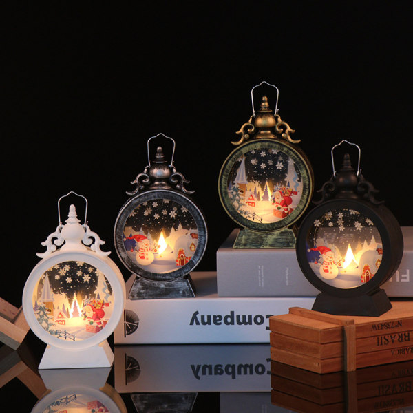 Julepynt LED retro lanterne i fem farger