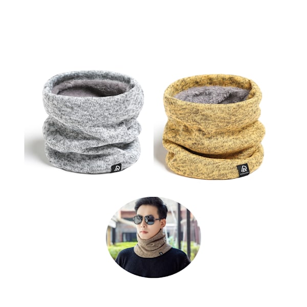 2-pack Herrscarf - Vadderad Halsduk - Varm Halsduk för Vinter - N