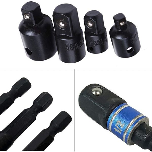 Sokkeladapter 1/2 3/8 1/4 Hex Borbits Adapter Sæt Mødrenøgle