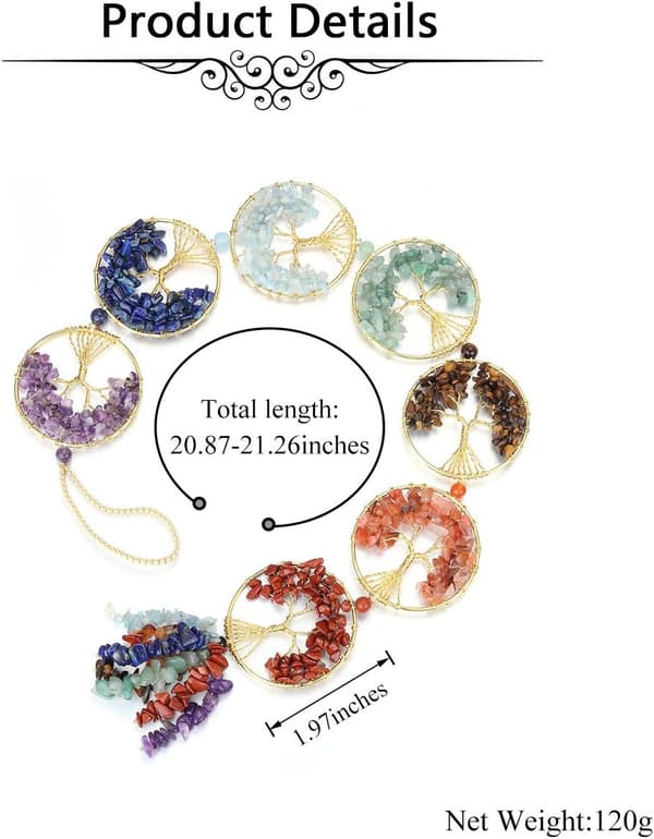 7 Chakra Livets Træ Hængende Ornament Sten Chakra Hængende Dekoration