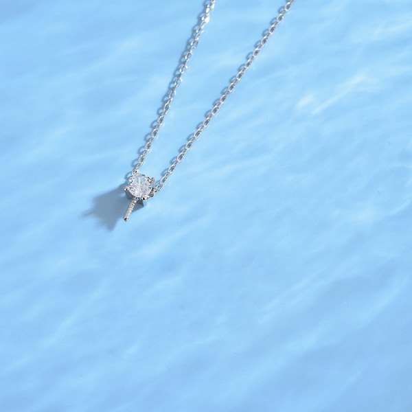 925 sterling silver fyrbent diamant temperament pärlhänge
