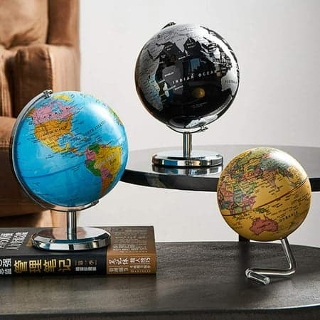 Kart med Base Globe Antikk Globe Retro Verdens Dekorativ Globe De